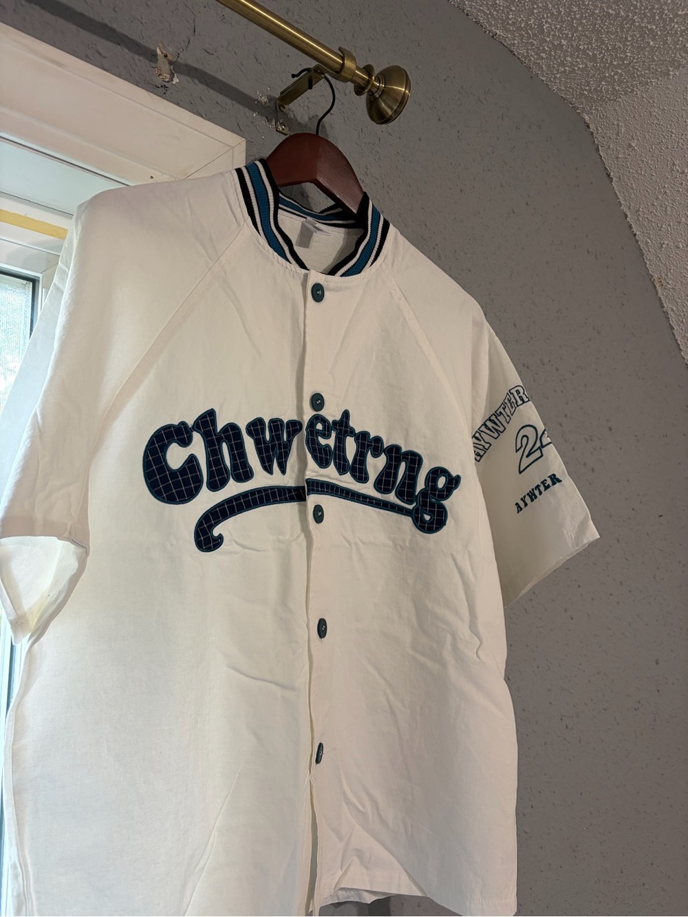 Asian Designer White Short-Sleeve Baseball Jersey
